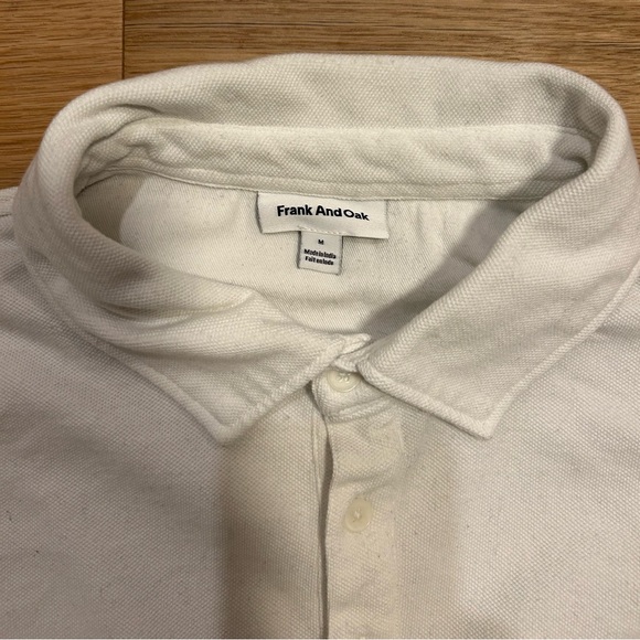 Frank & Oak White Long Sleeve Rugby Polo Shirt - Picture 2 of 4